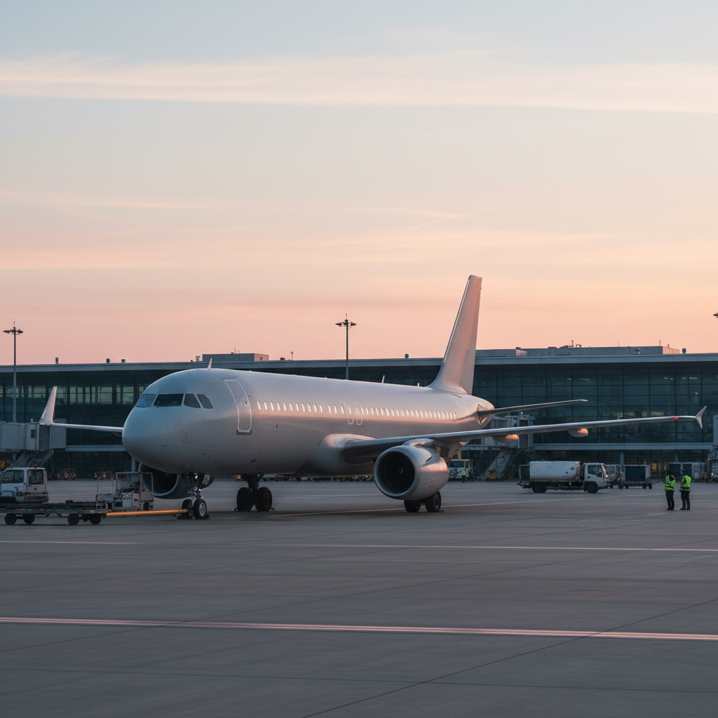 Samolot pasażerski na płycie lotniska — przewoźnik Air Baltic