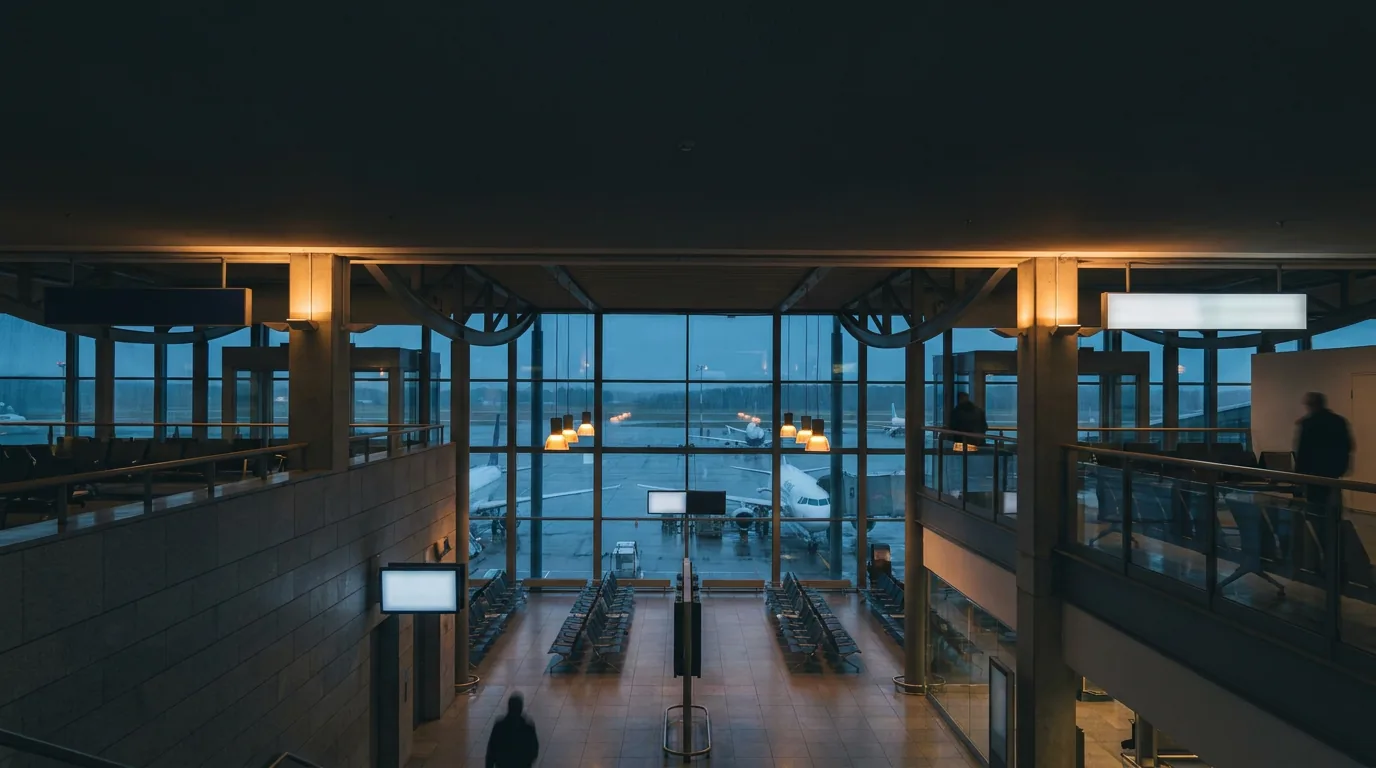 Interior of a European airport terminal — Warsaw Chopin Flight Compensation (WAW)