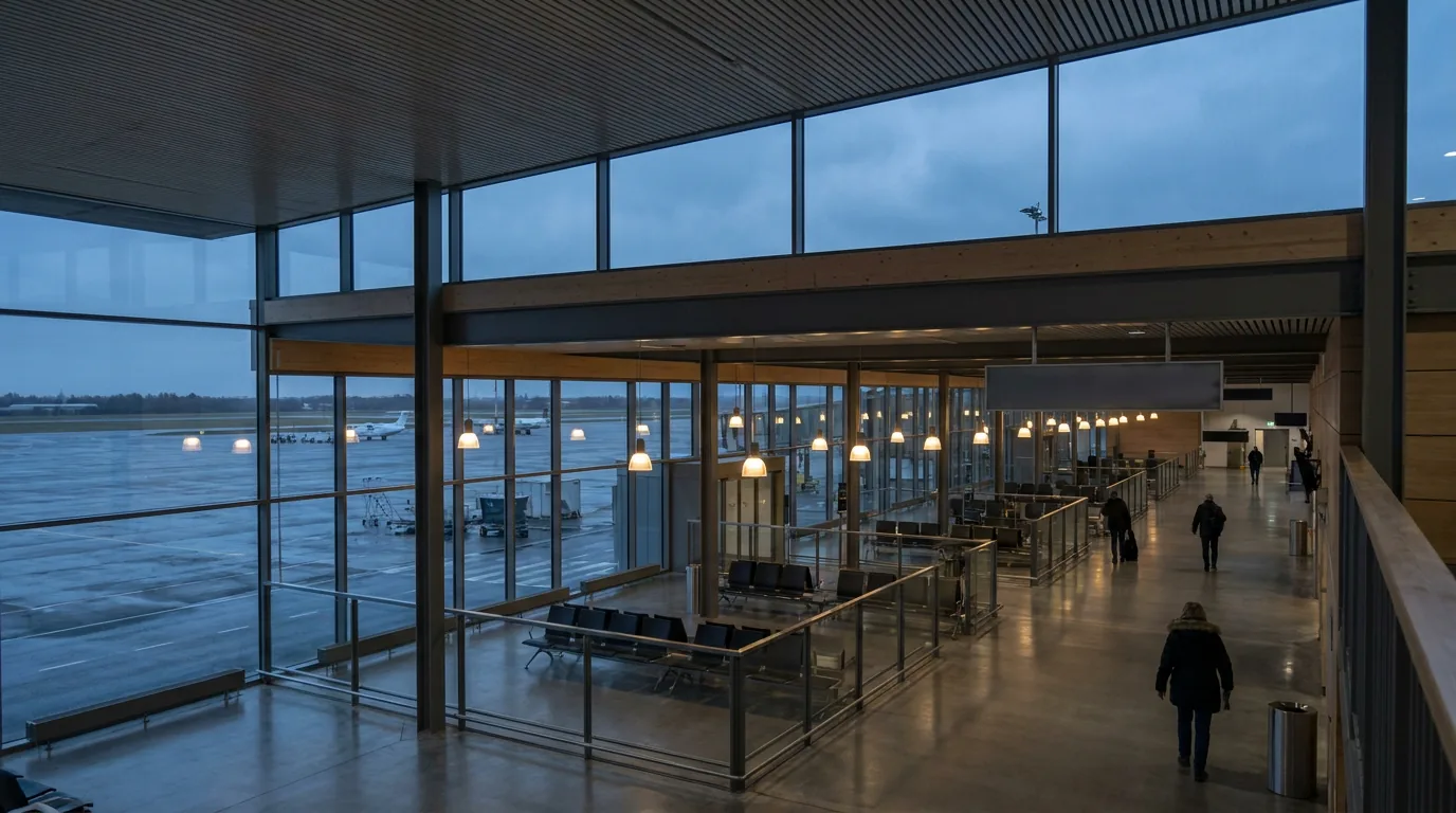 Interior of a European airport terminal — Łódź Władysław Reymont Airport (LCJ) Flight Compensation