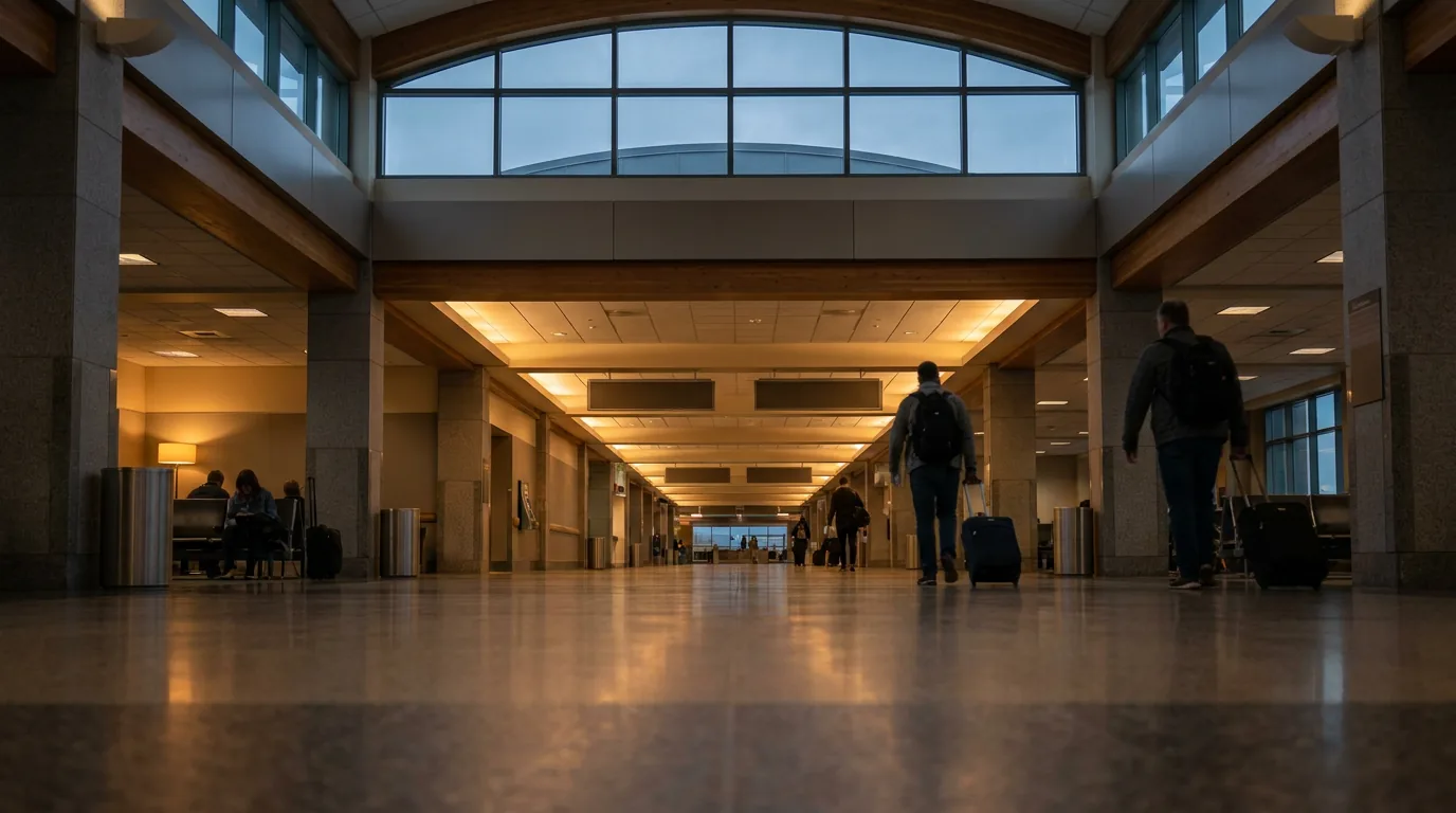 Quiet airport terminal interior — Eligible for Flight Compensation in Poland? A…