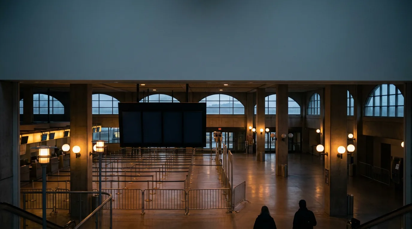 Departure hall after flight cancellations — Cancelled Flight Compensation in Poland