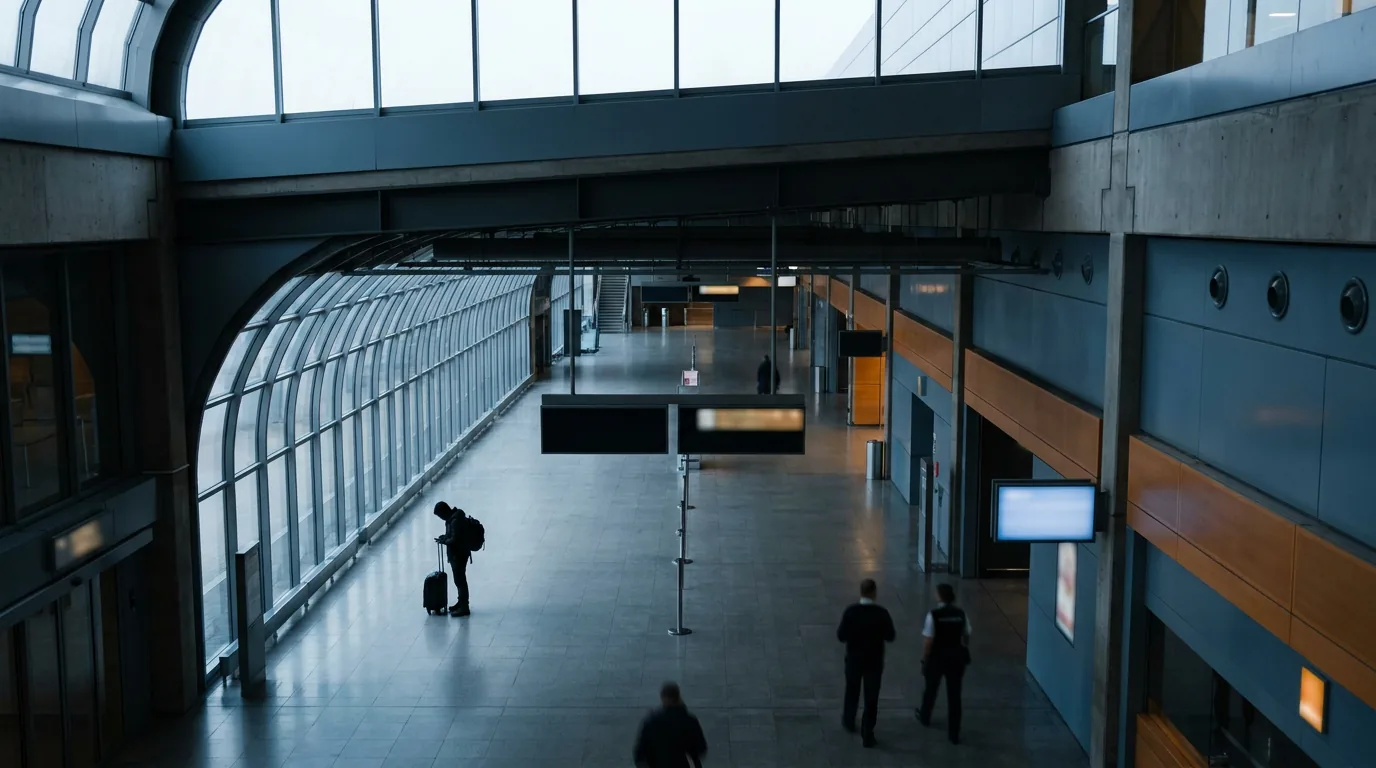 Empty departure hall during a strike — Bird Strike Compensation in Poland: When EU 261 Still Pays…